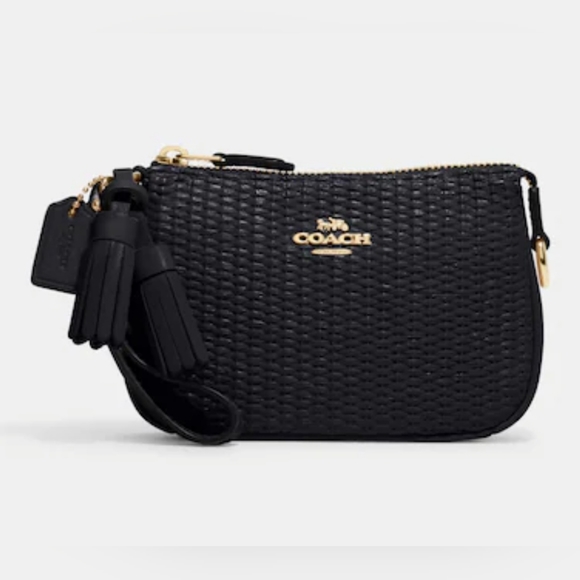 Coach Nolita 15 In Straw Navy Wristlet - Picture 1 of 6